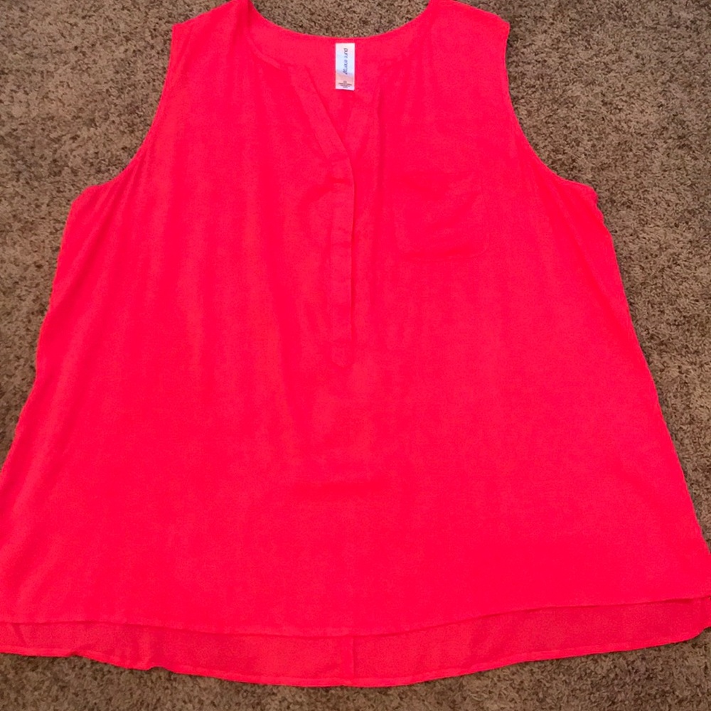 Pure Energy sleeveless tunic is bright coral 2X